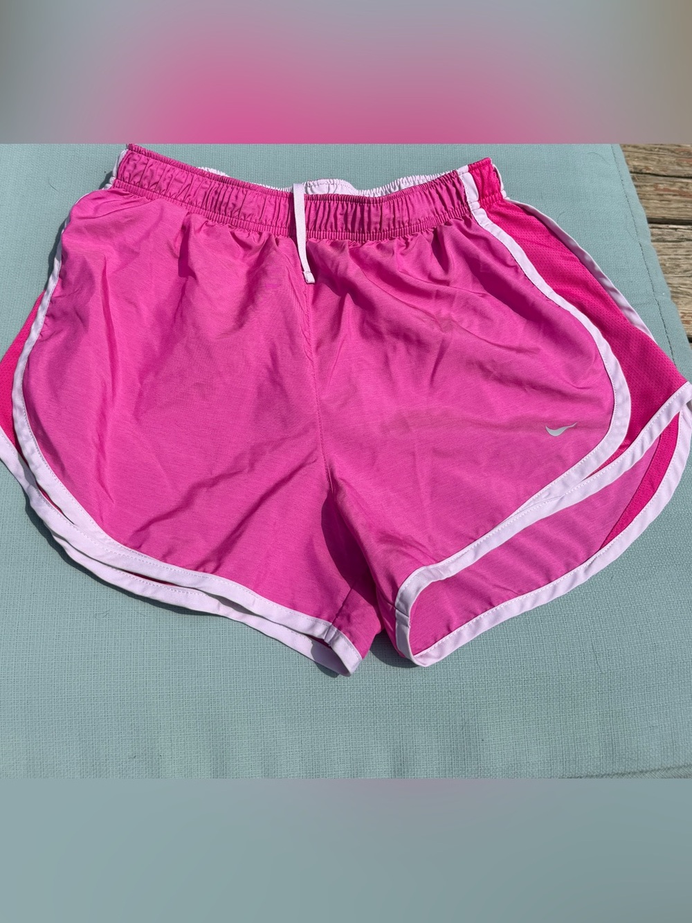 Women’s Nike Pink Athletic Shorts with White Trim